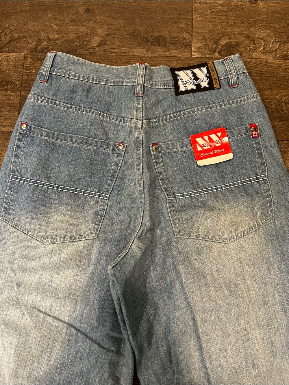 VTG Mid 2000s NY Republic Deadstock Baggy Skater Jeans 32 NWT Y2K Wide Leg - Picture 6 of 6